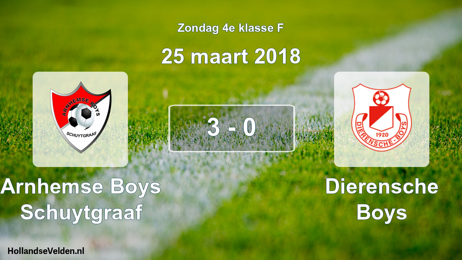 Total number of matches played: Arnhemse Boys Schuytgraaf - Dierensche Boys 3 - 0 (25 March 2018)