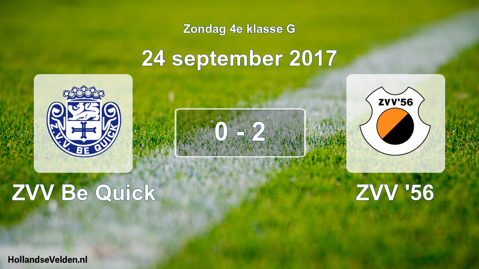 Total number of matches played: ZVV Be Quick - ZVV '56 0 - 2 (24 September 2017)