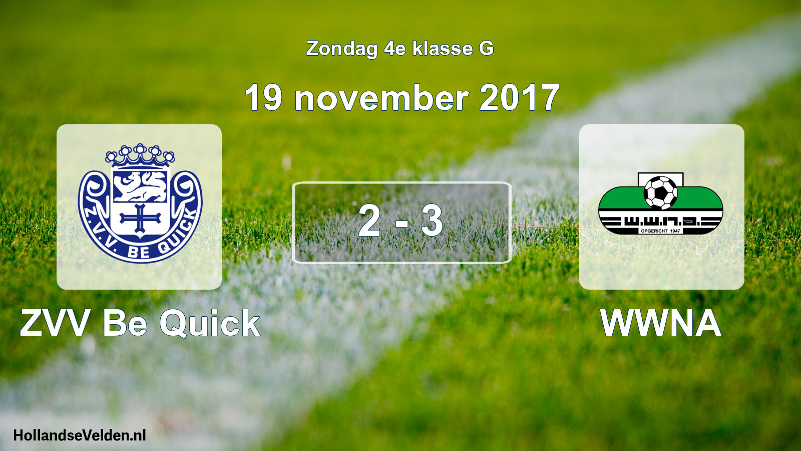 Total number of matches played: ZVV Be Quick - WWNA 2 - 3 (19 November 2017)
