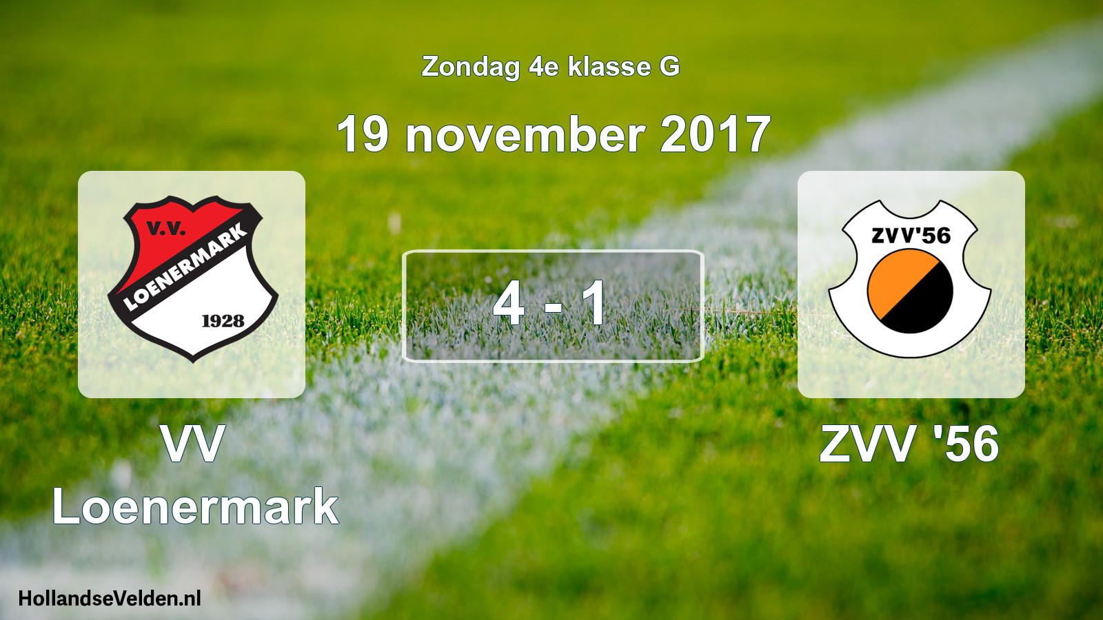 Total number of matches played: VV Loenermark - ZVV '56 4 - 1 (19 November 2017)