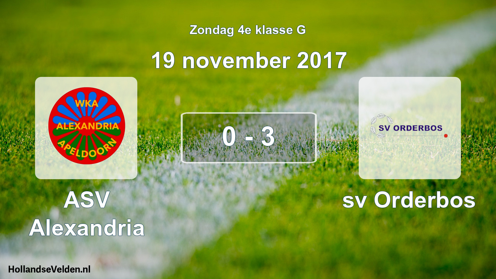 Total number of matches played: ASV Alexandria - sv Orderbos 0 - 3 (19 November 2017)