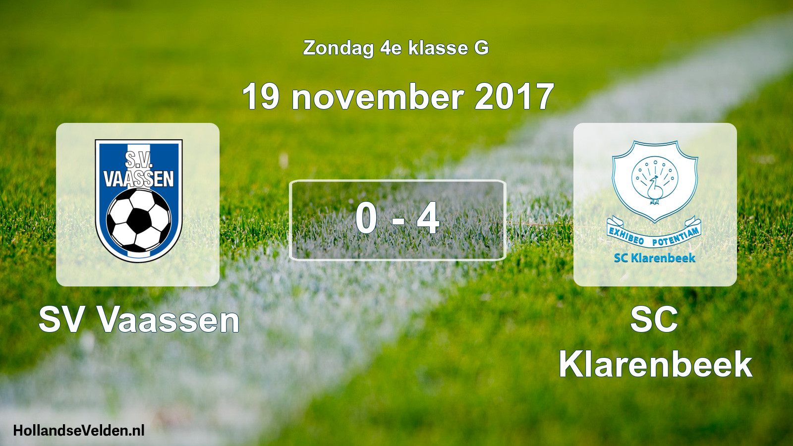 Total number of matches played: SV Vaassen - SC Klarenbeek 0 - 4 (19 November 2017)
