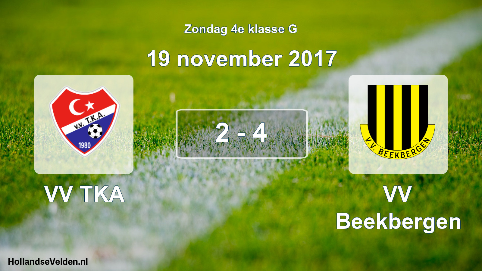 Total number of matches played: VV TKA - VV Beekbergen 2 - 4 (19 November 2017)