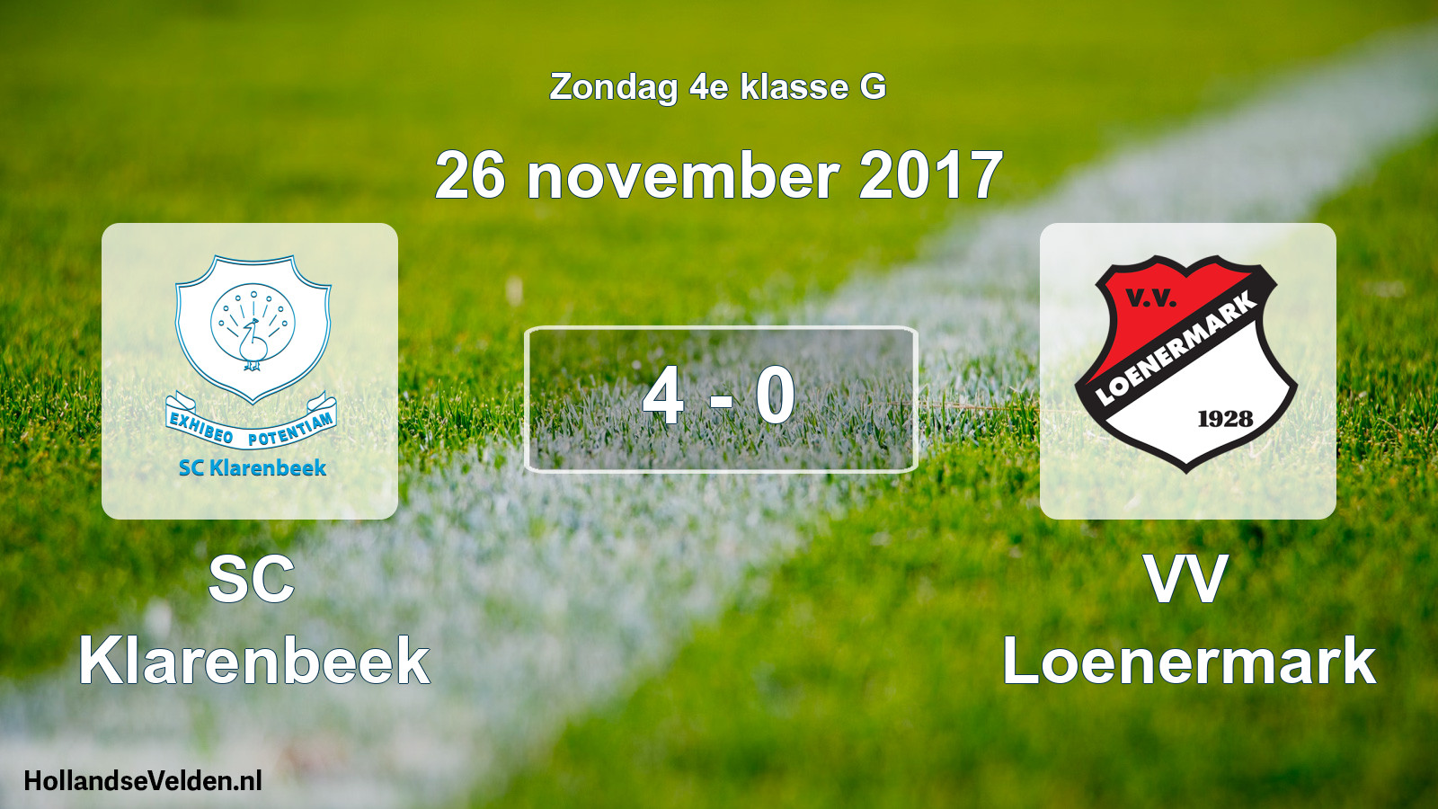 Total number of matches played: SC Klarenbeek - VV Loenermark 4 - 0 (26 November 2017)