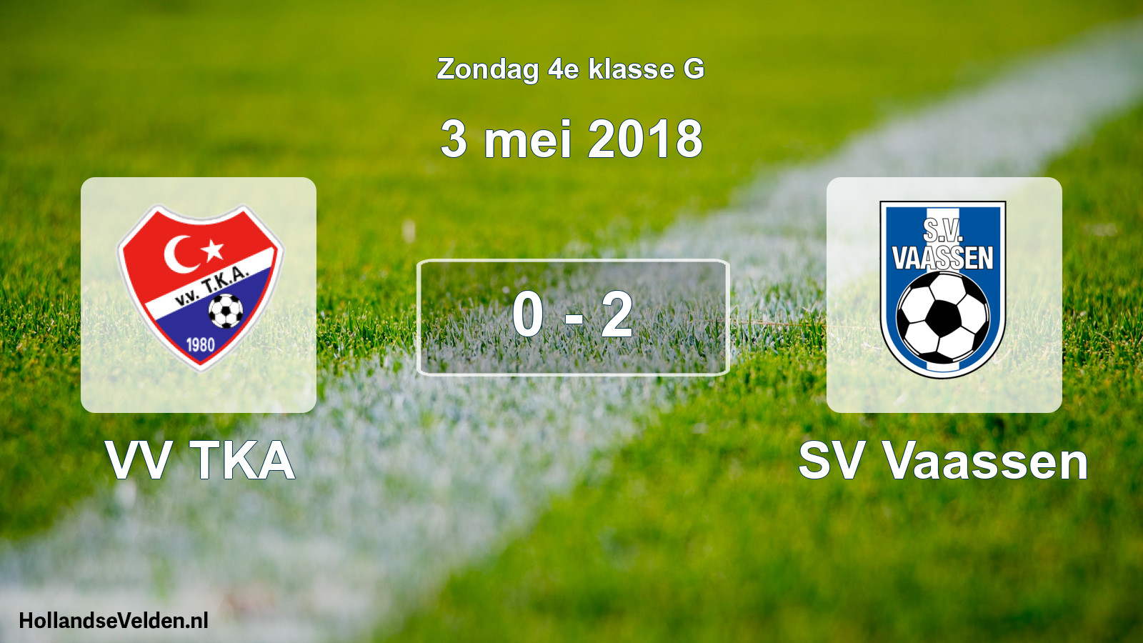 Total number of matches played: VV TKA - SV Vaassen 0 - 2 (3 May 2018)