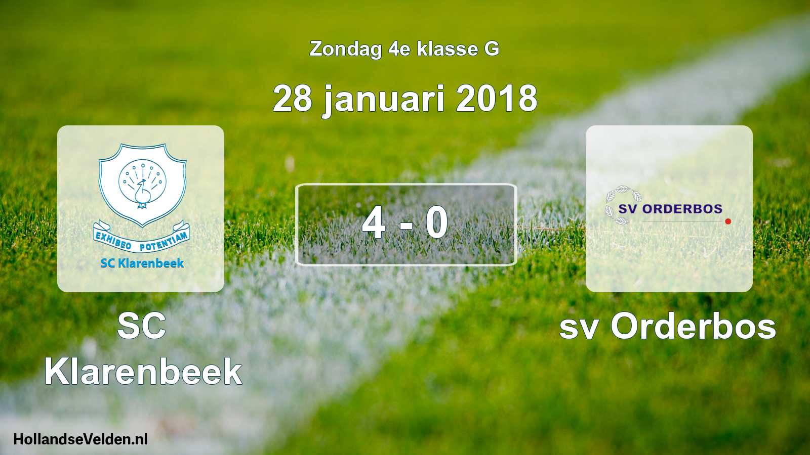 Total number of matches played: SC Klarenbeek - sv Orderbos 4 - 0 (28 January 2018)