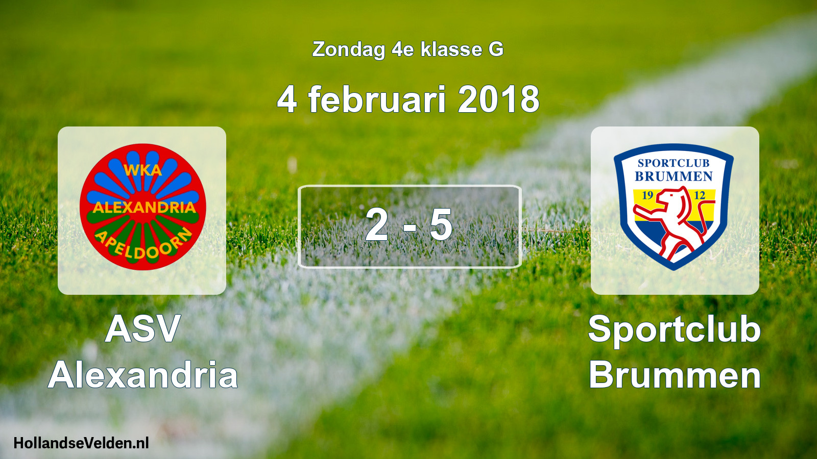Total number of matches played: ASV Alexandria - Sportclub Brummen 2 - 5 (4 February 2018)