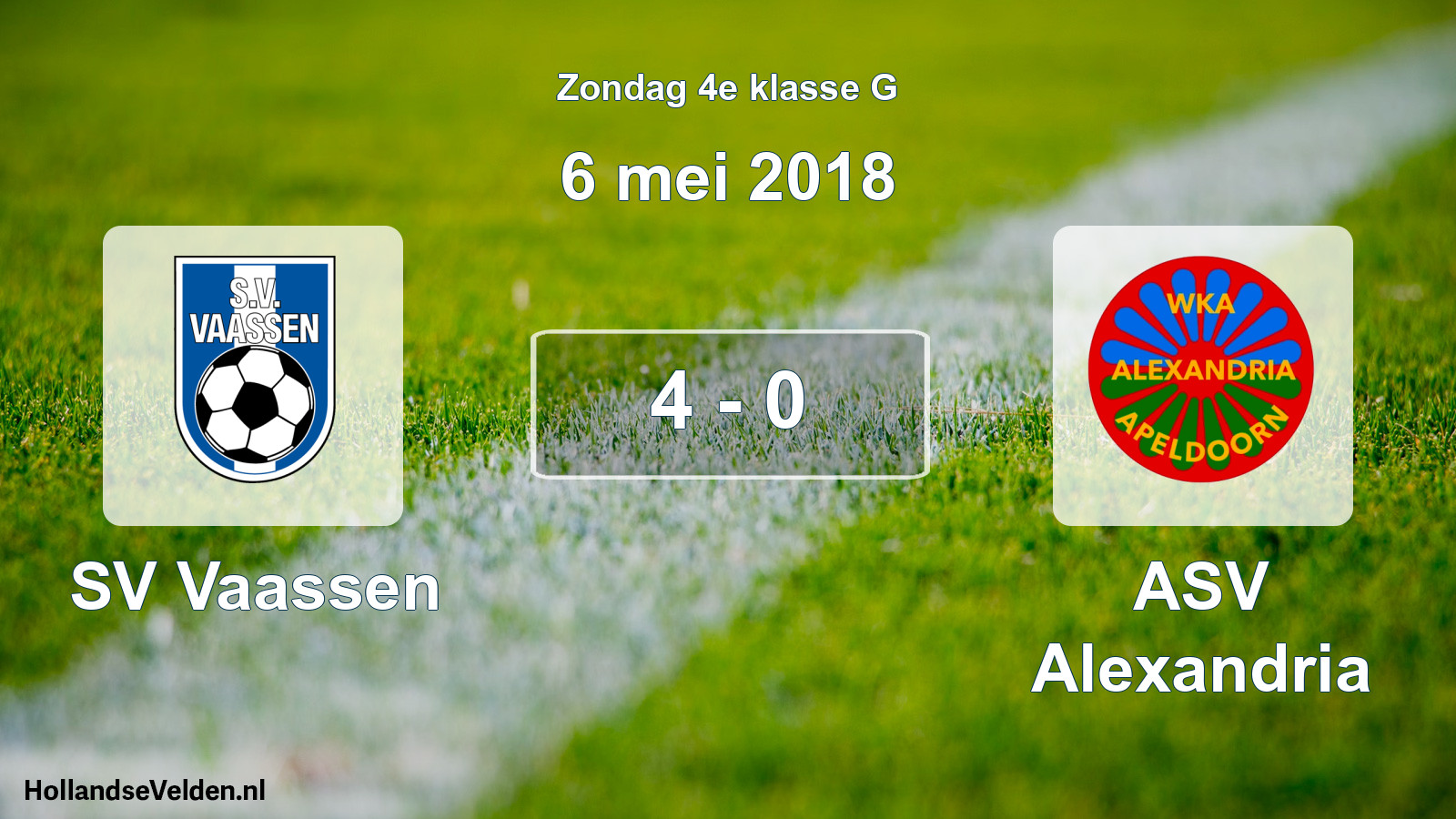 Total number of matches played: SV Vaassen - ASV Alexandria 4 - 0 (6 May 2018)