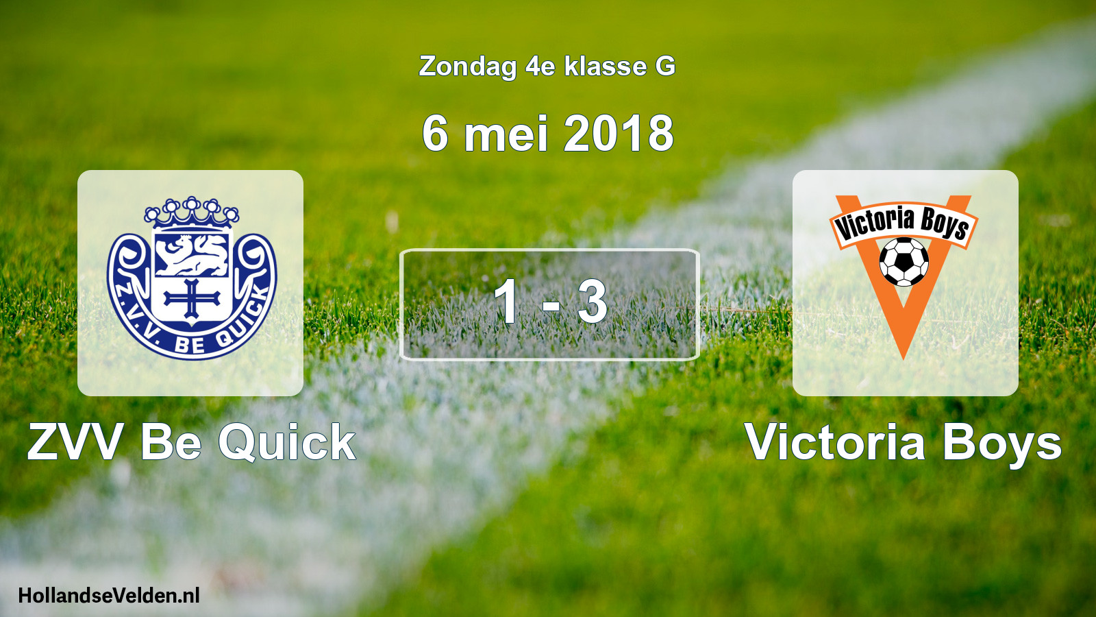 Total number of matches played: ZVV Be Quick - Victoria Boys 1 - 3 (6 May 2018)