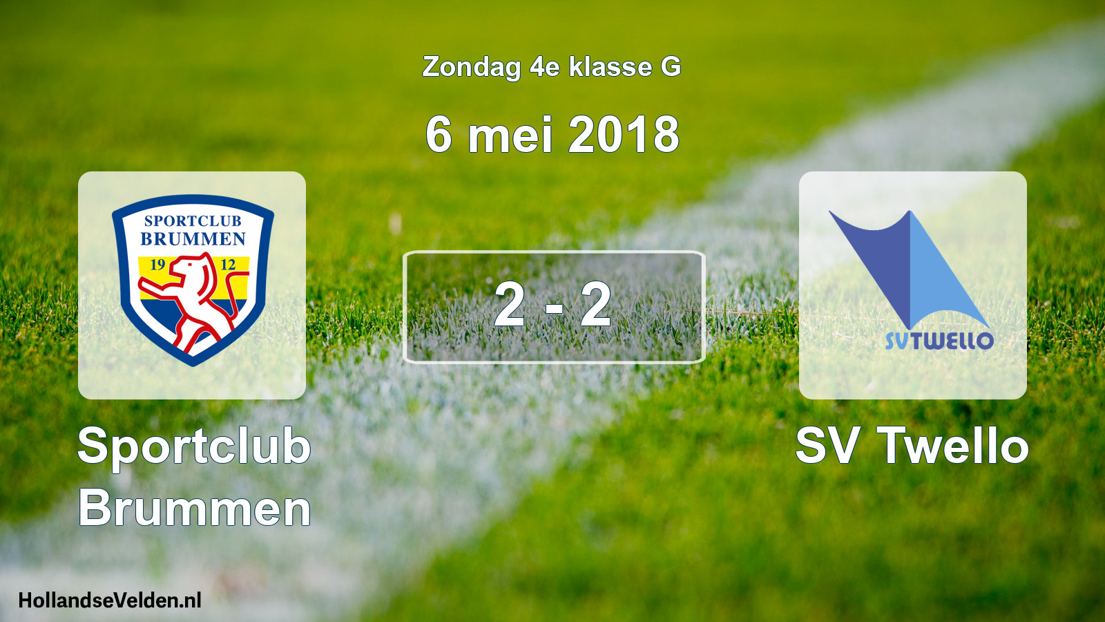 Total number of matches played: Sportclub Brummen - SV Twello 2 - 2 (6 May 2018)
