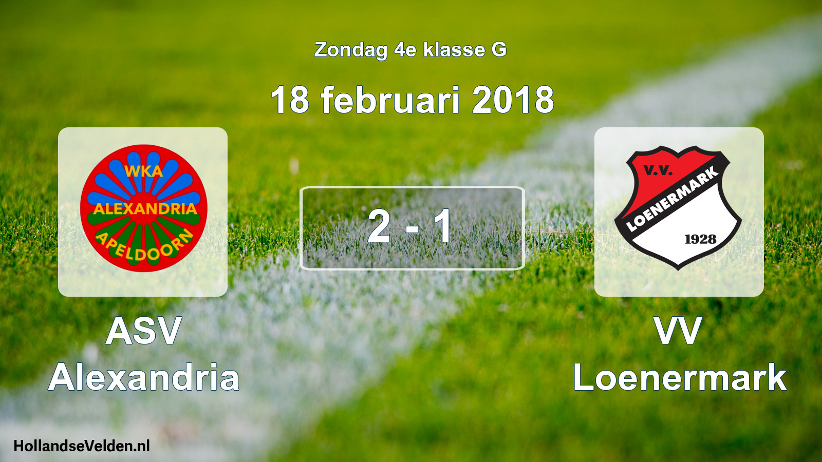 Total number of matches played: ASV Alexandria - VV Loenermark 2 - 1 (18 February 2018)