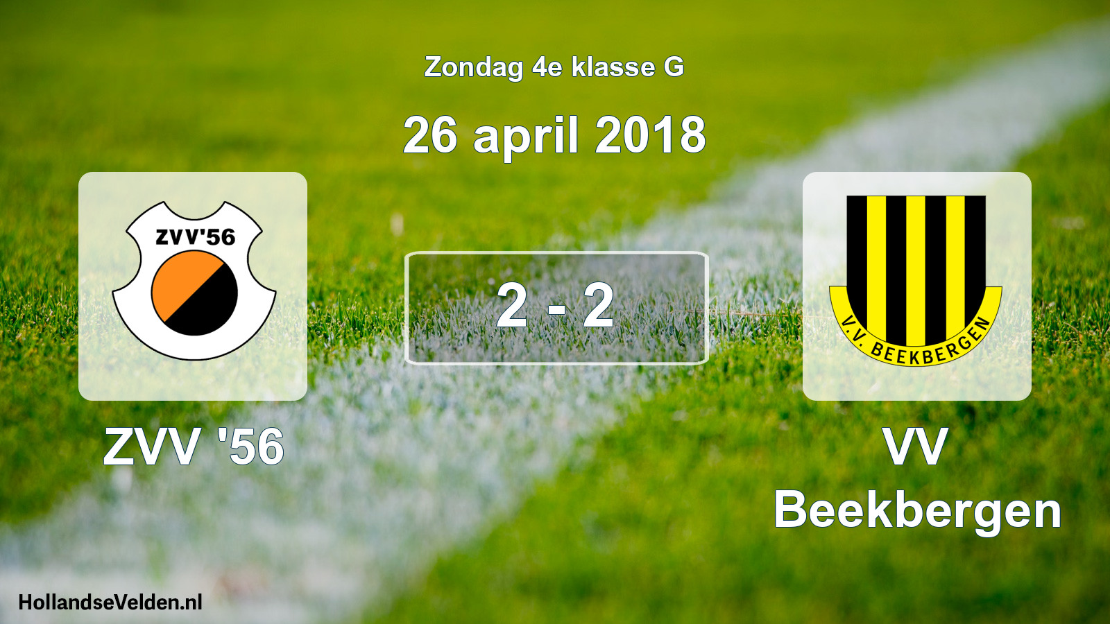 Total number of matches played: ZVV '56 - VV Beekbergen 2 - 2 (26 April 2018)