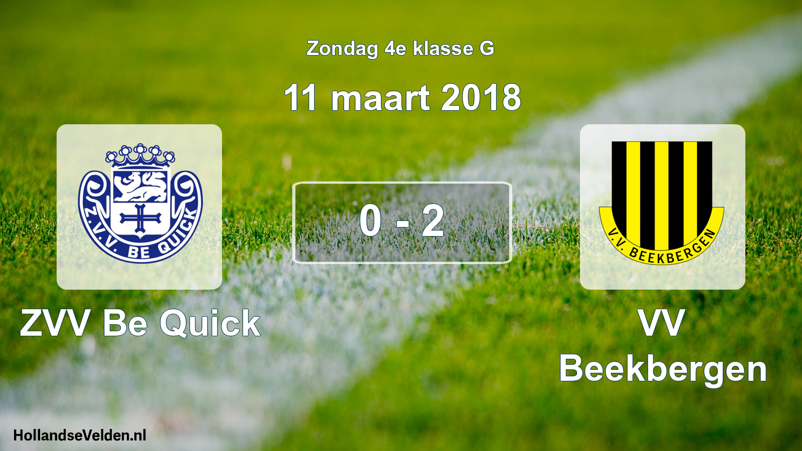Total number of matches played: ZVV Be Quick - VV Beekbergen 0 - 2 (11 March 2018)