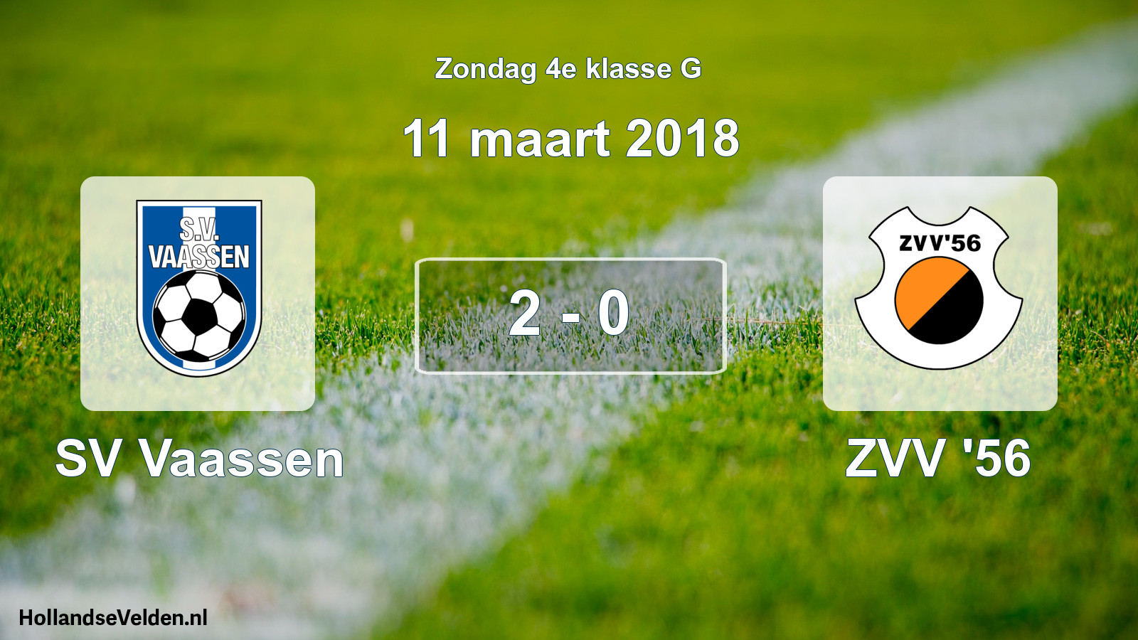 Total number of matches played: SV Vaassen - ZVV '56 2 - 0 (11 March 2018)