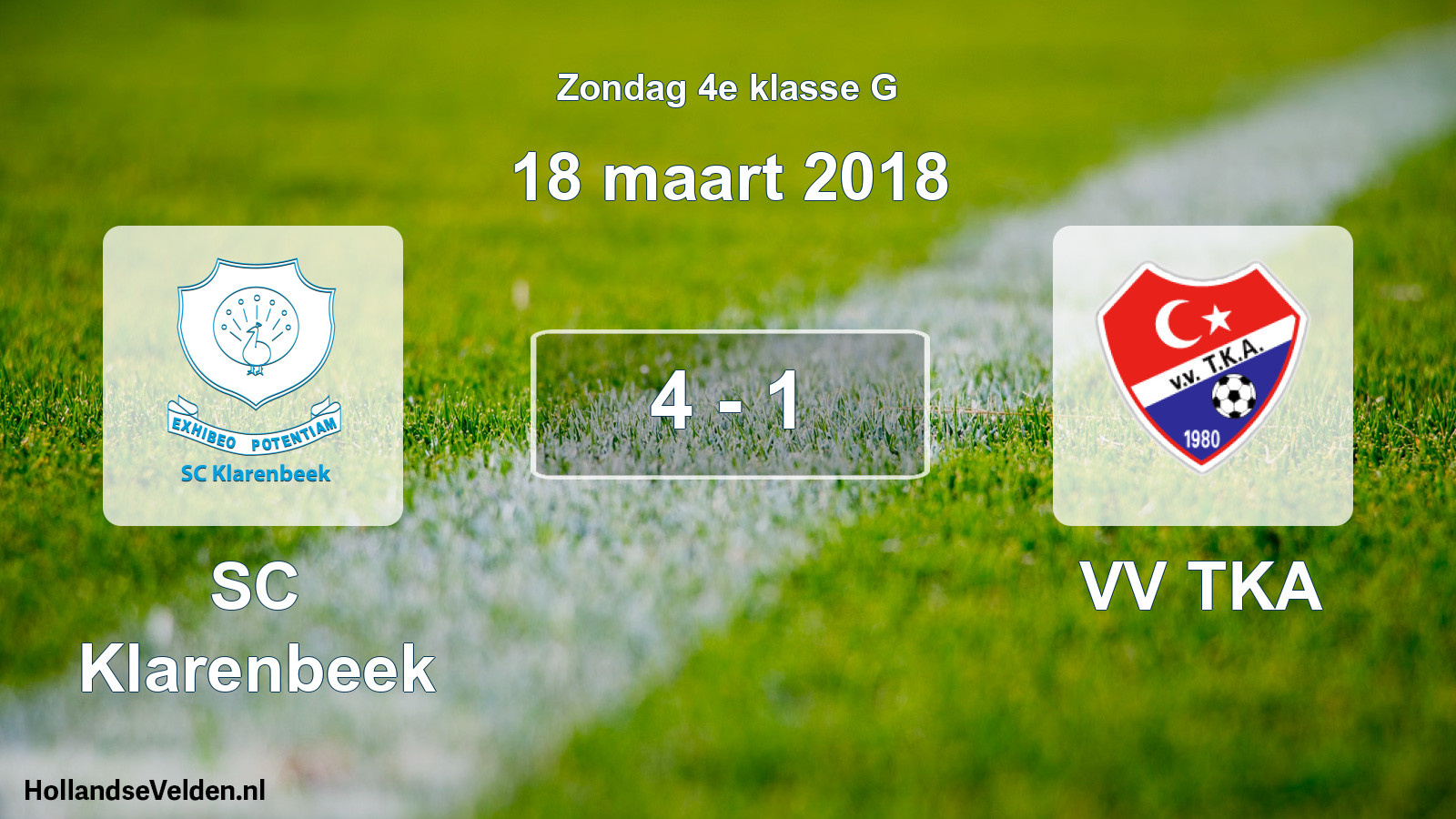 Total number of matches played: SC Klarenbeek - VV TKA 4 - 1 (18 March 2018)