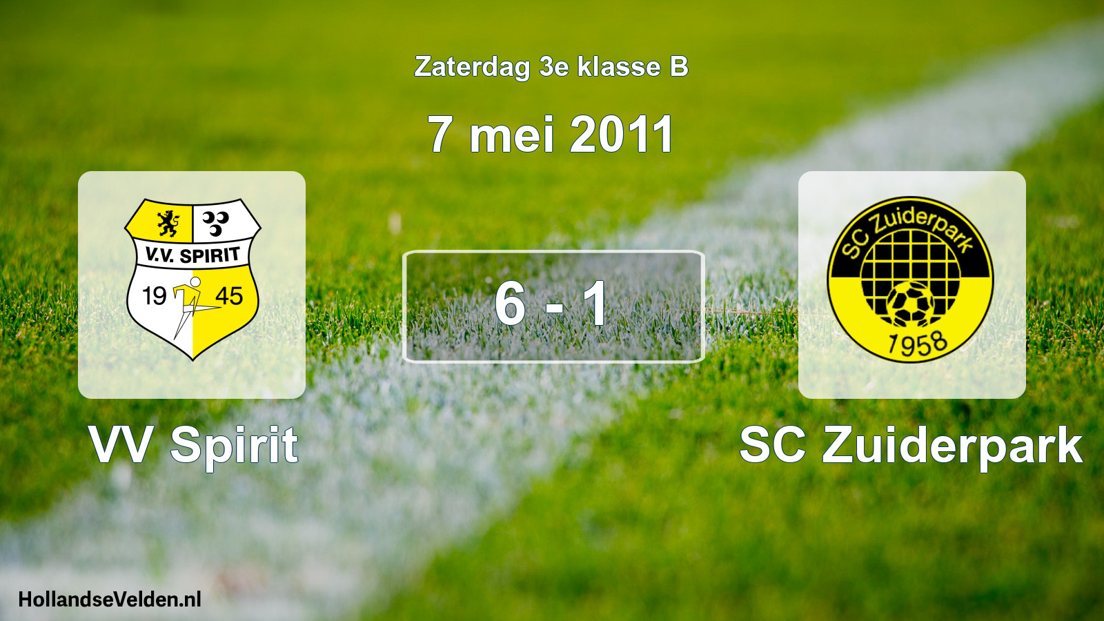 Total number of matches played: VV Spirit - SC Zuiderpark 6 - 1 (7 May 2011)