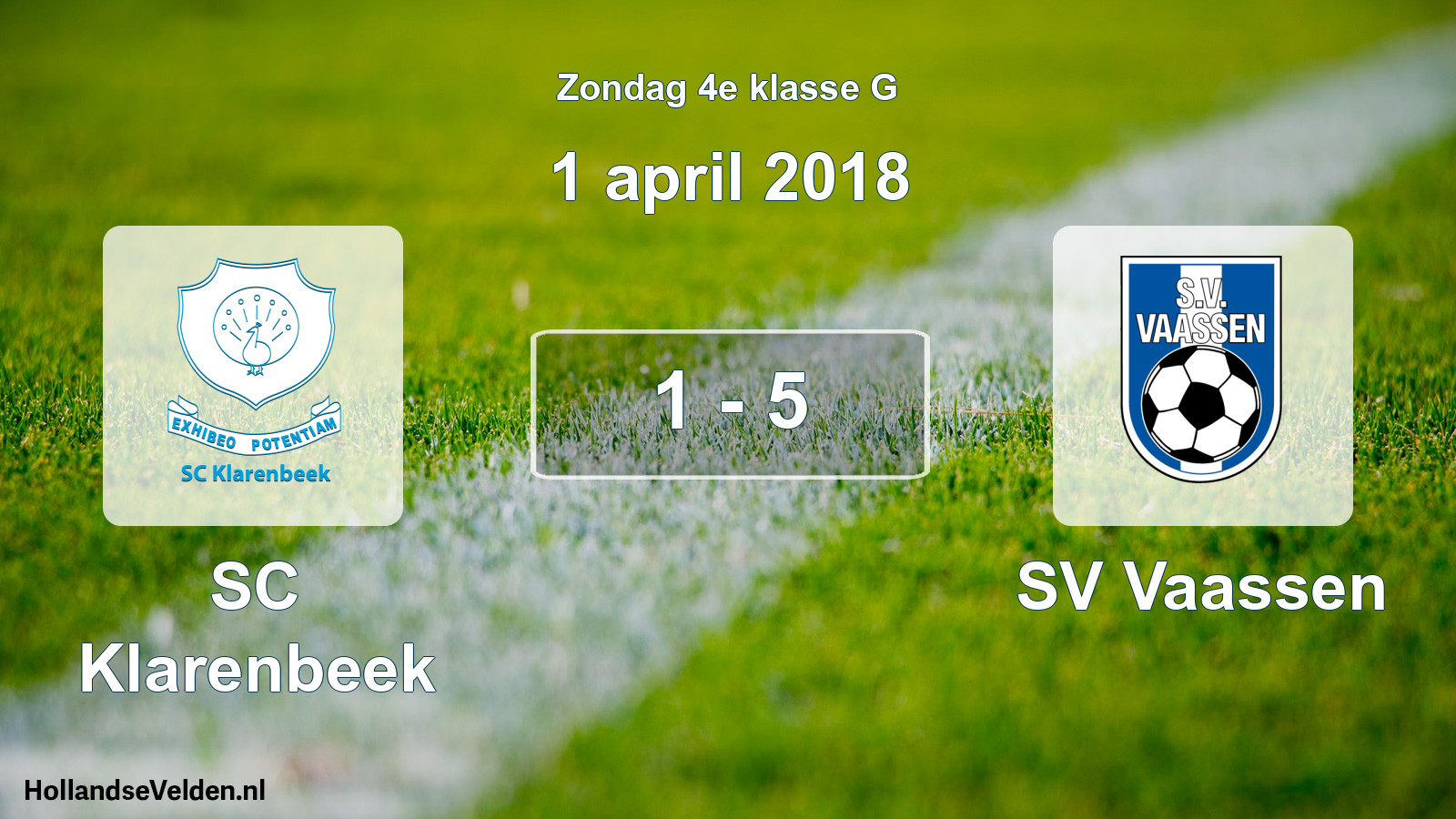 Total number of matches played: SC Klarenbeek - SV Vaassen 1 - 5 (1 April 2018)