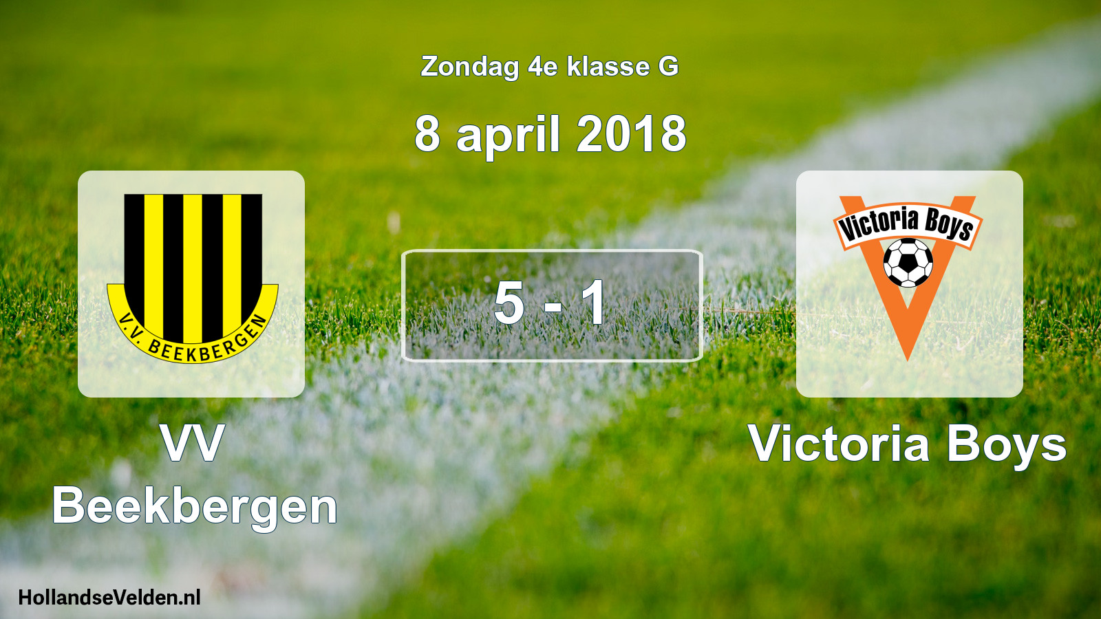 Total number of matches played: VV Beekbergen - Victoria Boys 5 - 1 (8 April 2018)