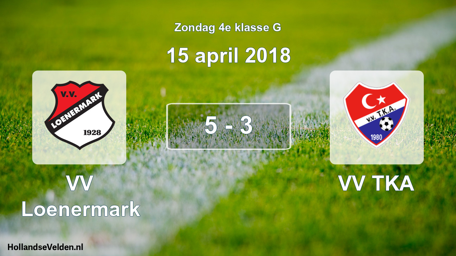 Total number of matches played: VV Loenermark - VV TKA 5 - 3 (15 April 2018)