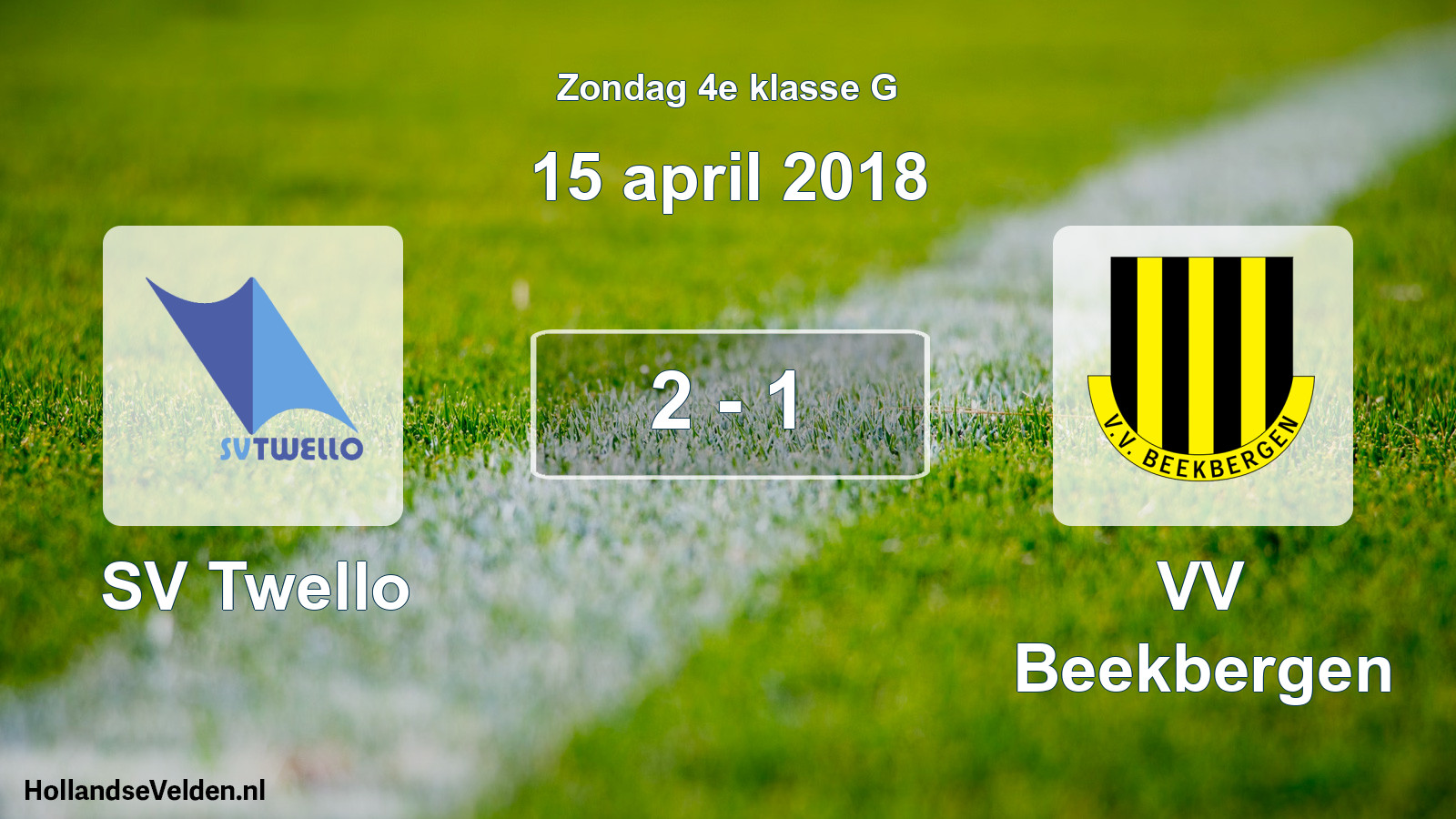 Total number of matches played: SV Twello - VV Beekbergen 2 - 1 (15 April 2018)