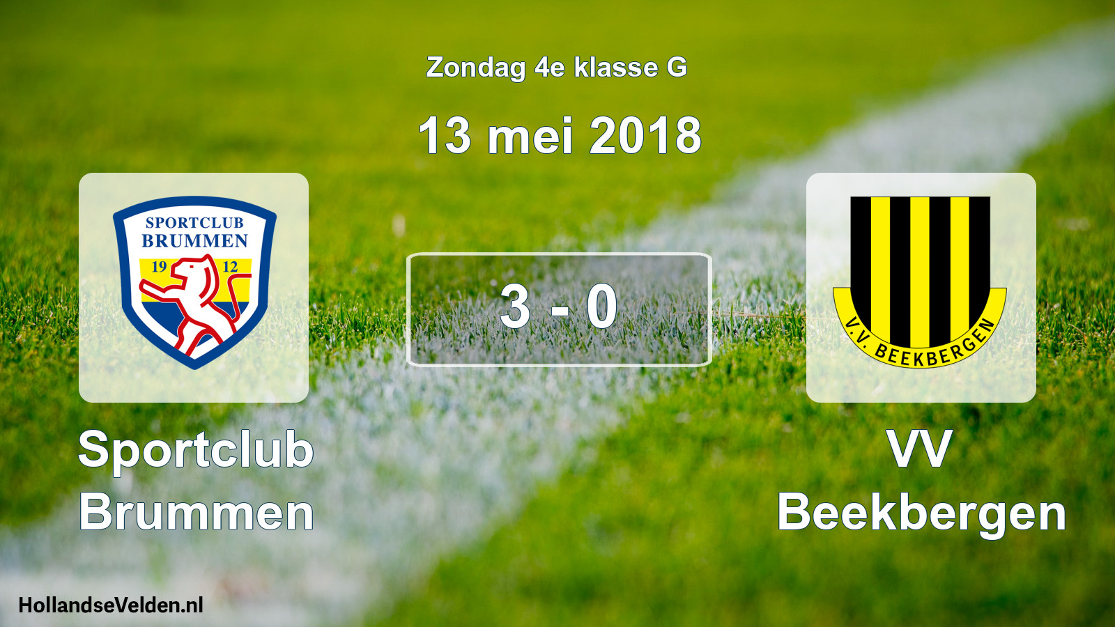 Total number of matches played: Sportclub Brummen - VV Beekbergen 3 - 0 (13 May 2018)