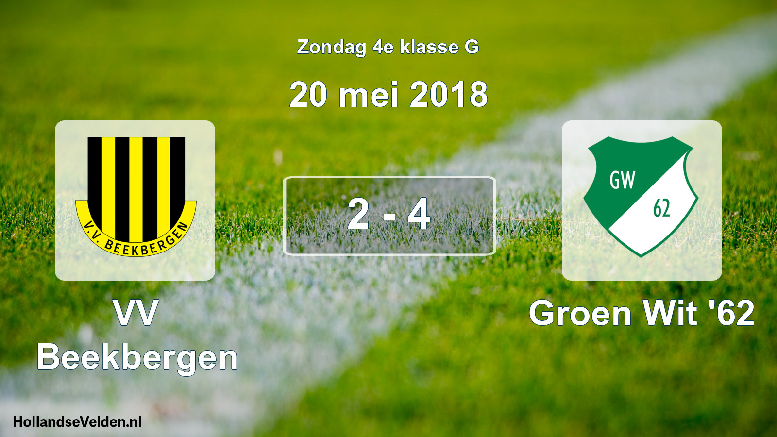 Total number of matches played: VV Beekbergen - Groen Wit '62 2 - 4 (20 May 2018)