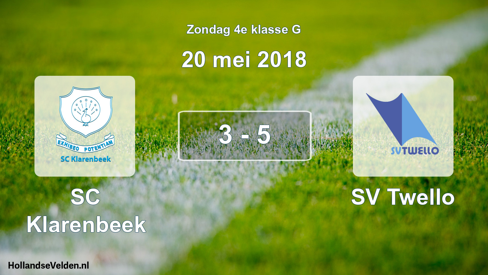 Total number of matches played: SC Klarenbeek - SV Twello 3 - 5 (20 May 2018)