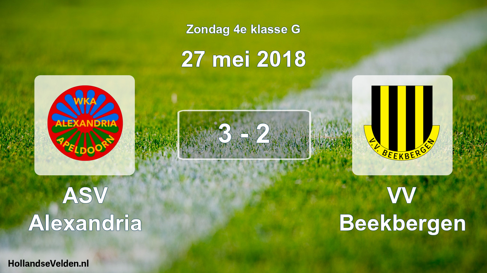 Total number of matches played: ASV Alexandria - VV Beekbergen 3 - 2 (27 May 2018)