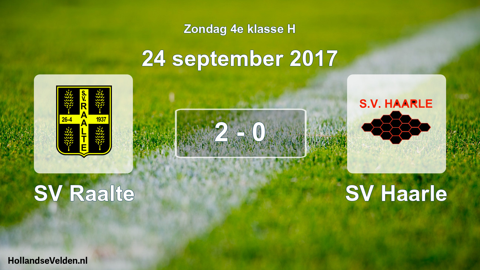 Total number of matches played: SV Raalte - SV Haarle 2 - 0 (24 September 2017)