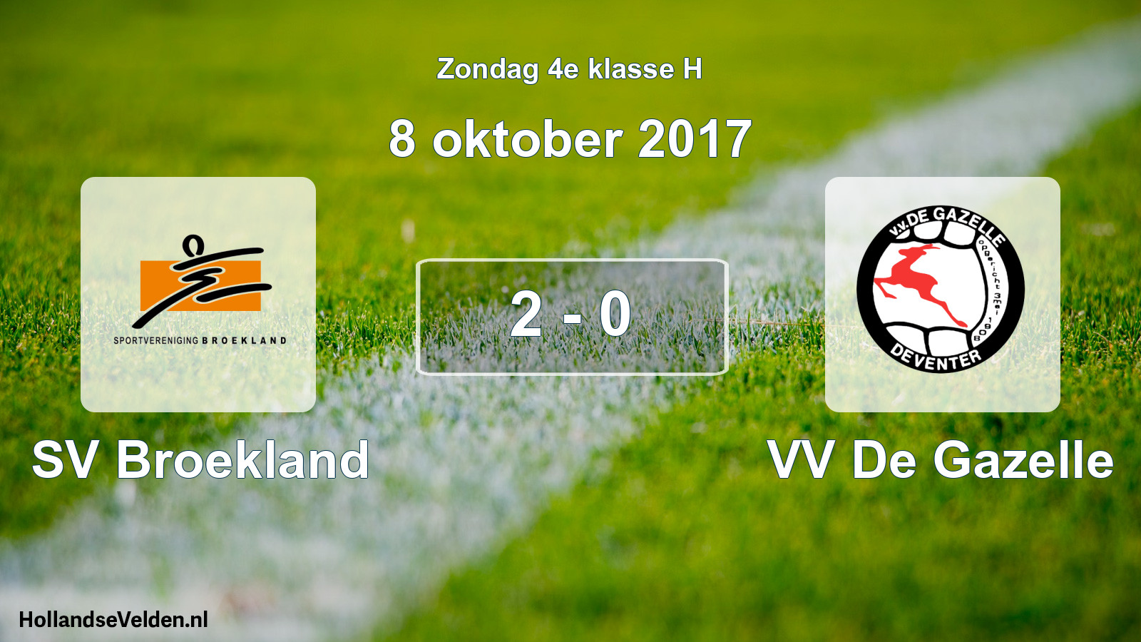 Total number of matches played: SV Broekland - VV De Gazelle 2 - 0 (8 October 2017)