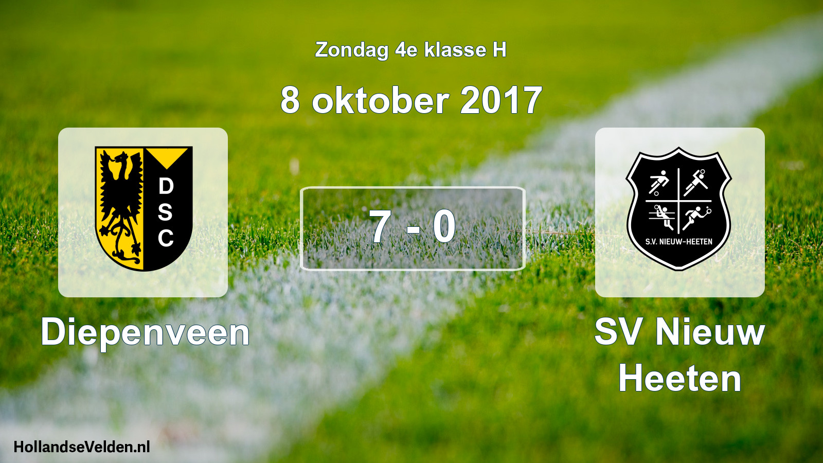Total number of matches played: Diepenveen - SV Nieuw Heeten 7 - 0 (8 October 2017)