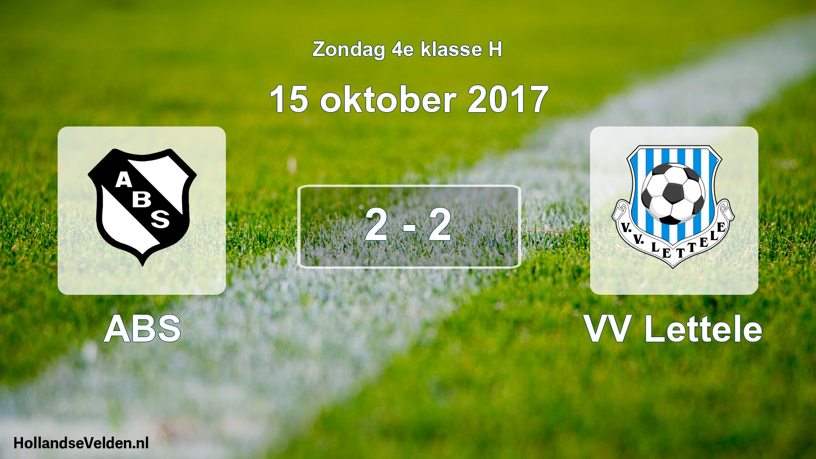 Total number of matches played: ABS - VV Lettele 2 - 2 (15 October 2017)