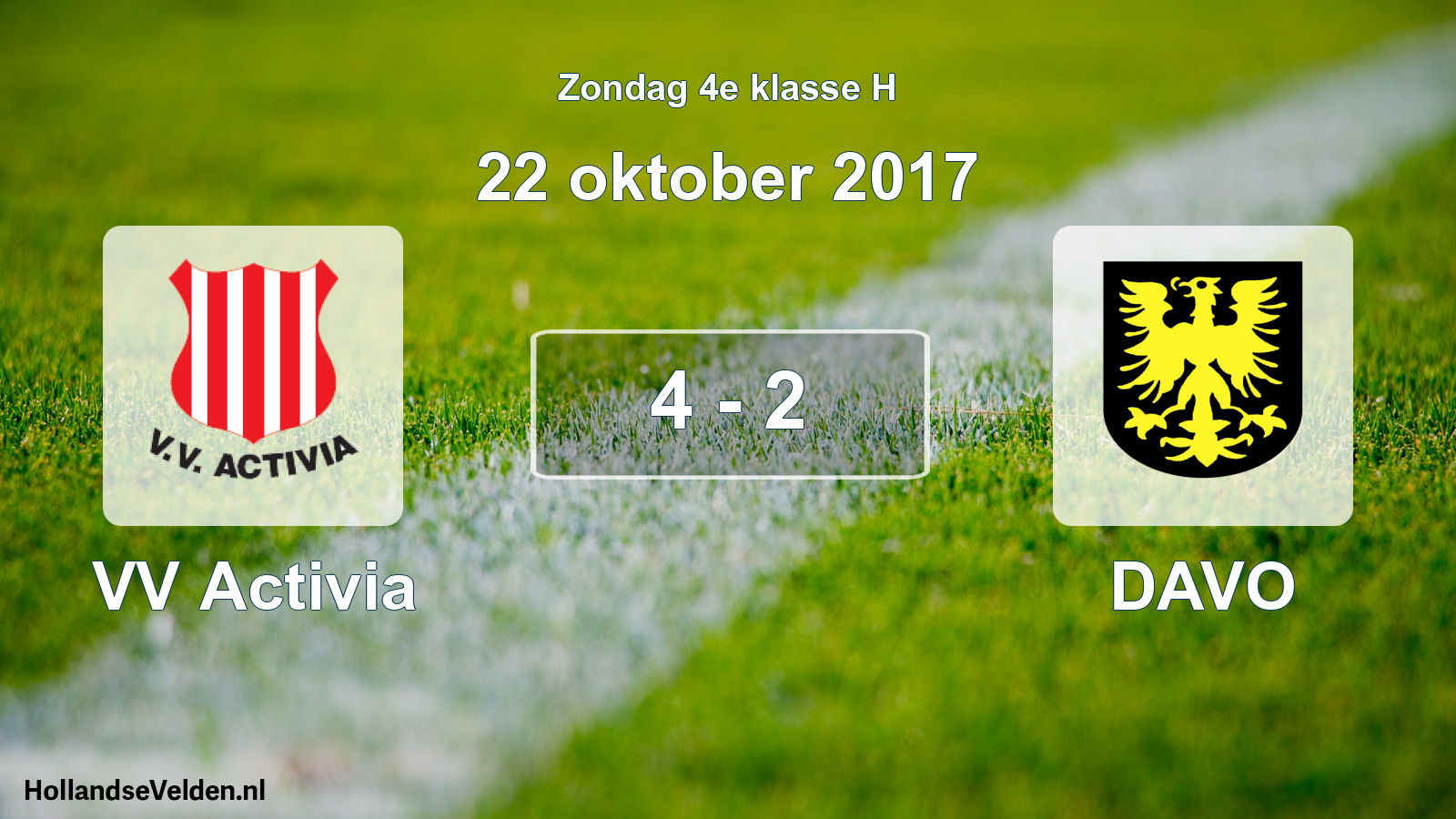 Total number of matches played: VV Activia - DAVO 4 - 2 (22 October 2017)