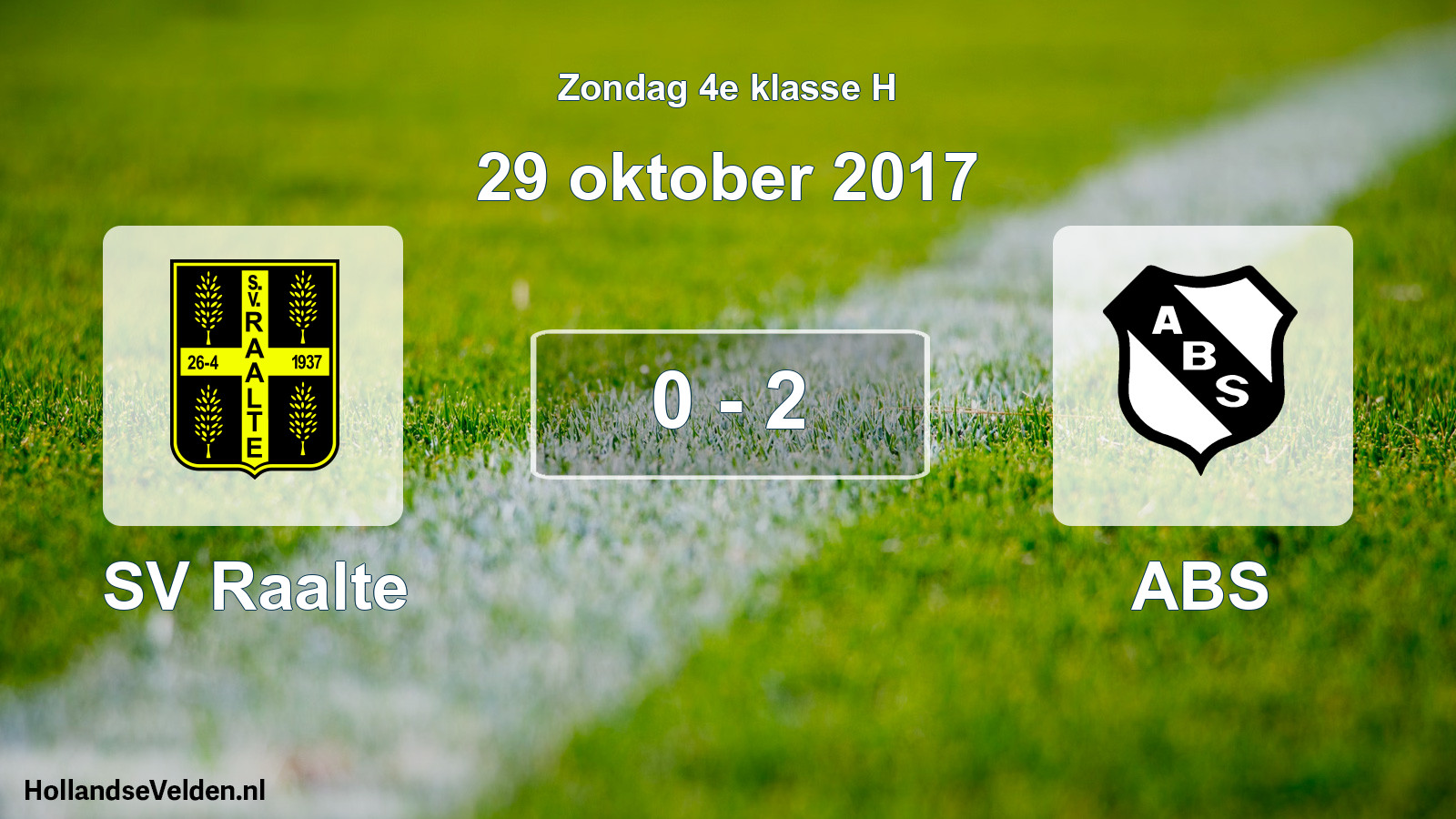 Total number of matches played: SV Raalte - ABS 0 - 2 (29 October 2017)