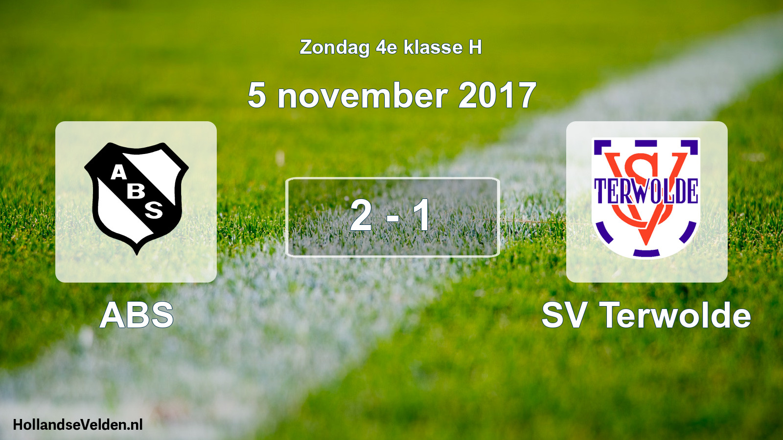 Total number of matches played: ABS - SV Terwolde 2 - 1 (5 November 2017)