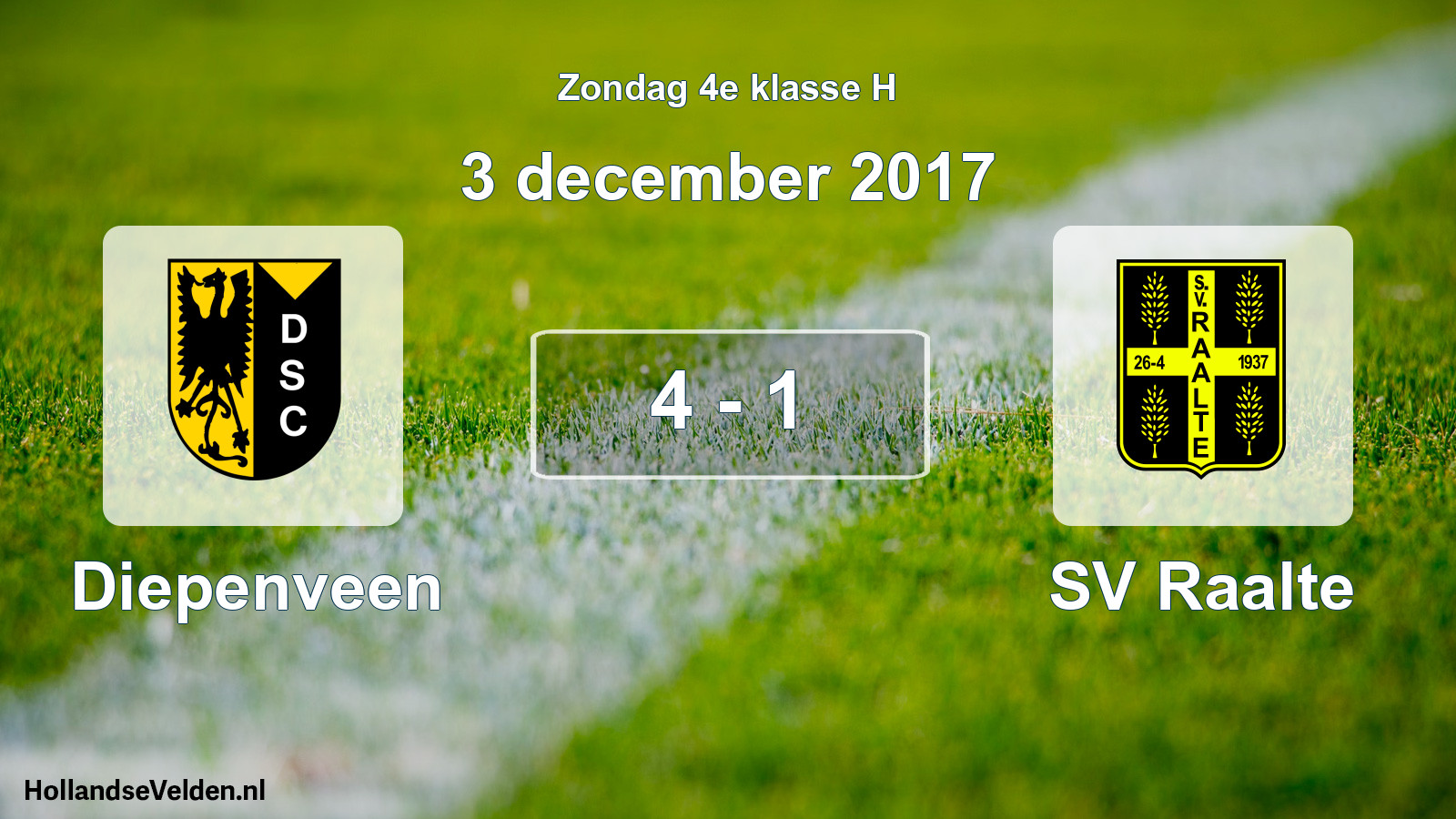 Total number of matches played: Diepenveen - SV Raalte 4 - 1 (3 December 2017)