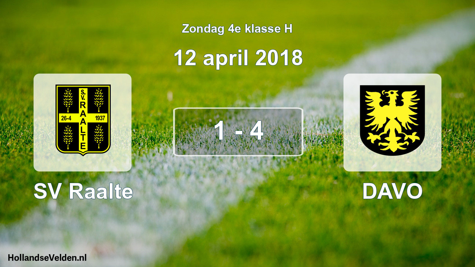 Total number of matches played: SV Raalte - DAVO 1 - 4 (12 April 2018)