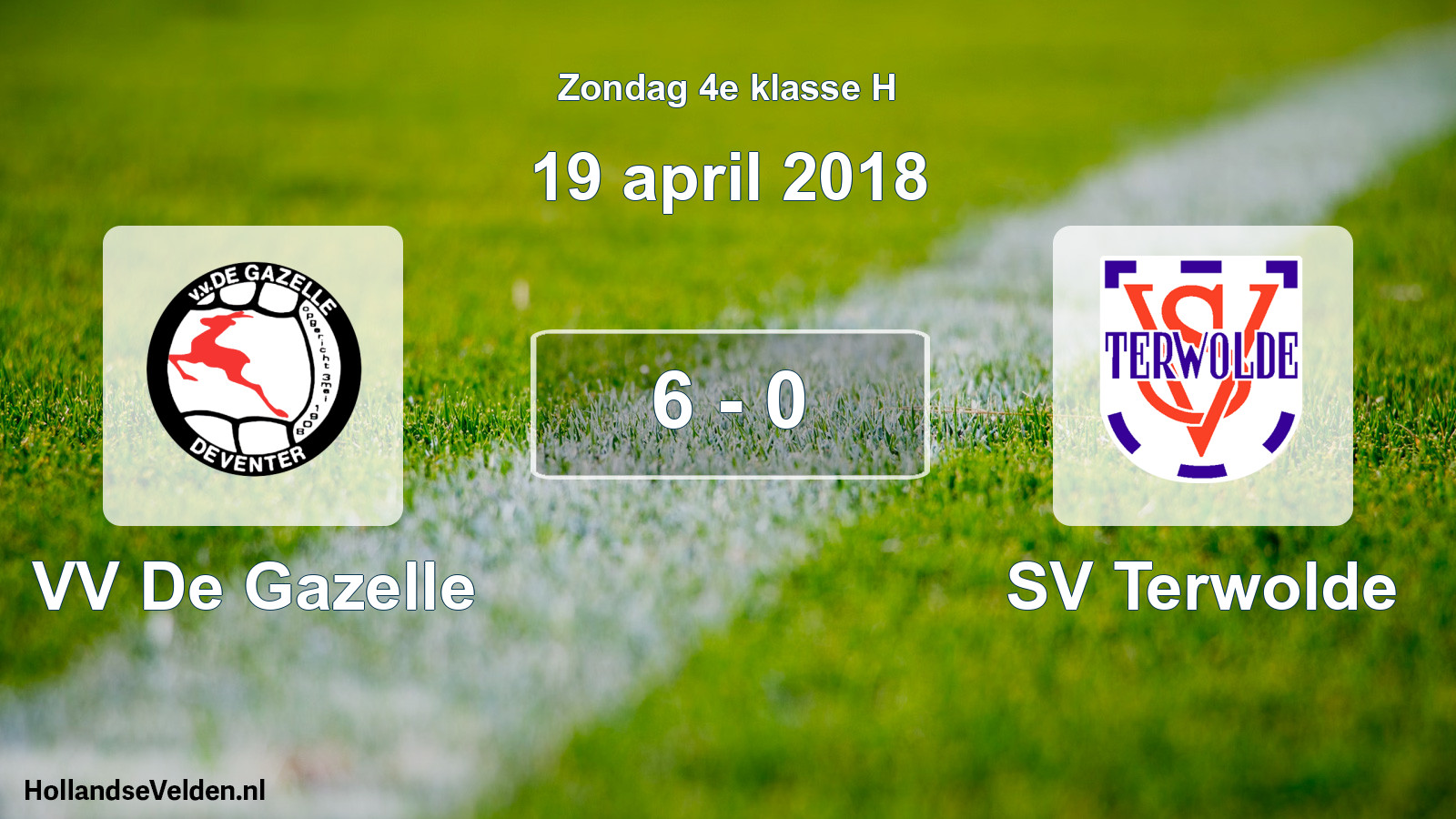 Total number of matches played: VV De Gazelle - SV Terwolde 6 - 0 (19 April 2018)