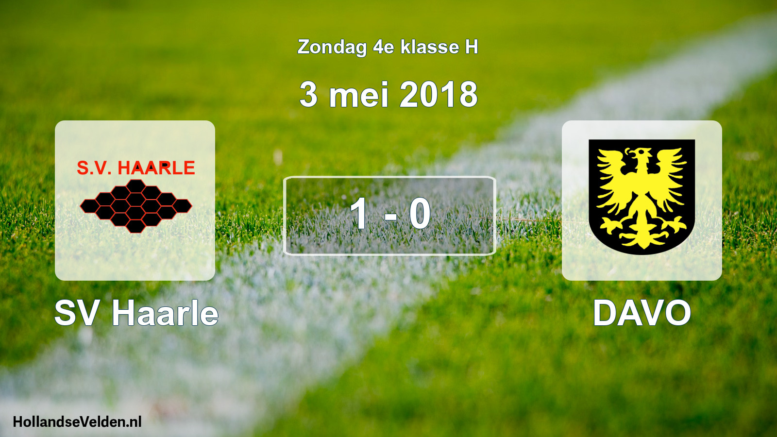 Total number of matches played: SV Haarle - DAVO 1 - 0 (3 May 2018)