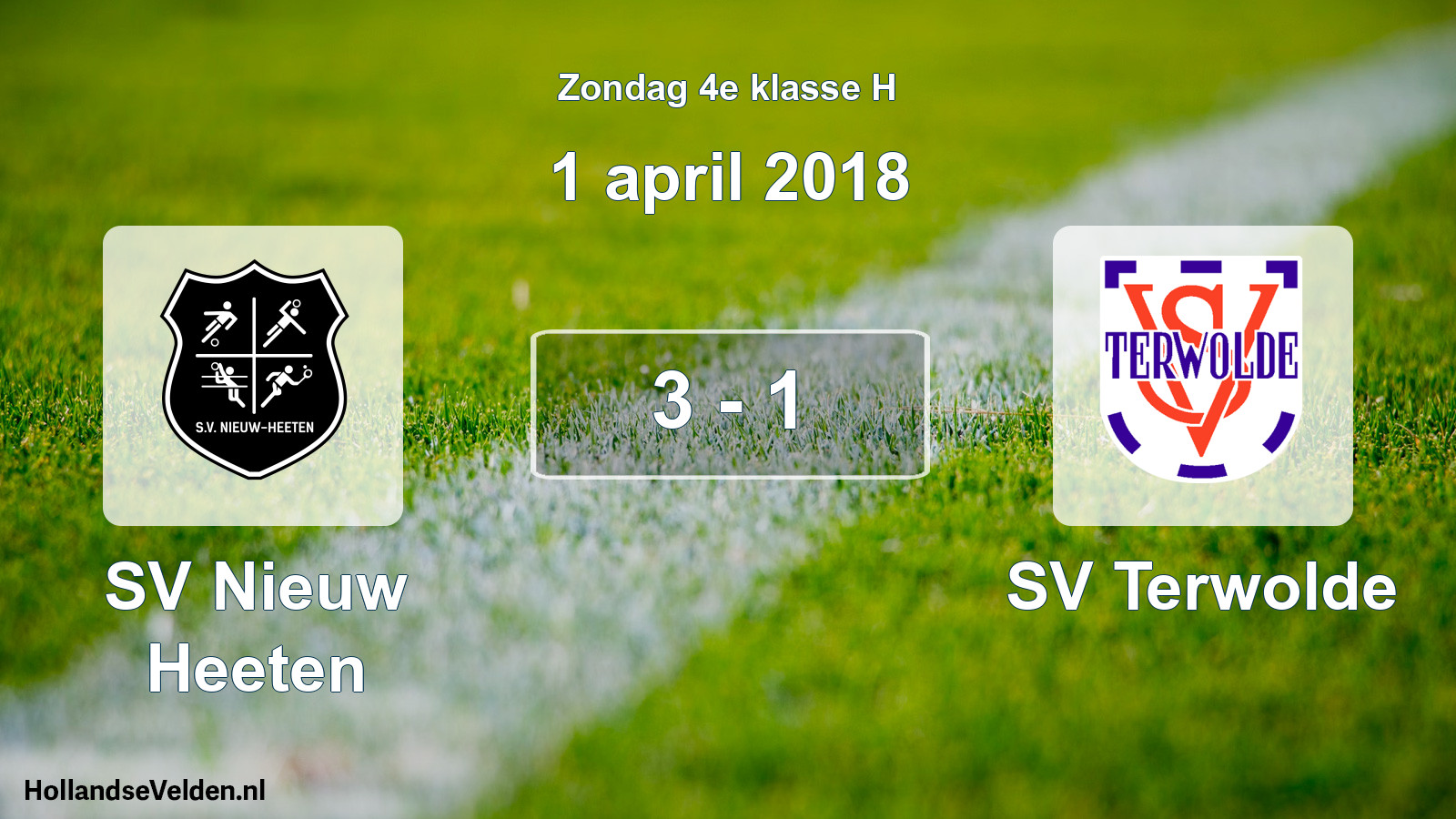 Total number of matches played: SV Nieuw Heeten - SV Terwolde 3 - 1 (1 April 2018)