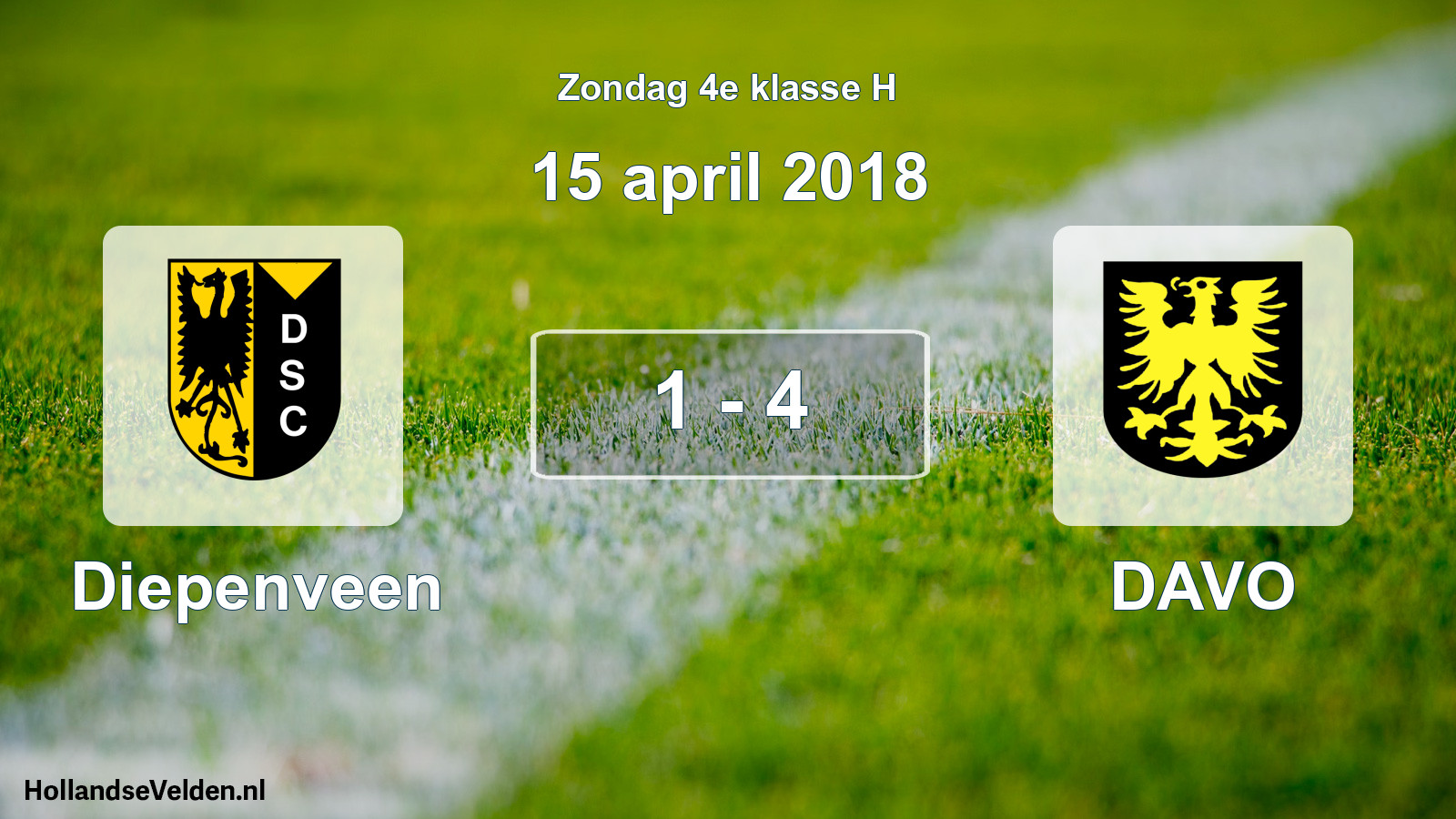 Total number of matches played: Diepenveen - DAVO 1 - 4 (15 April 2018)