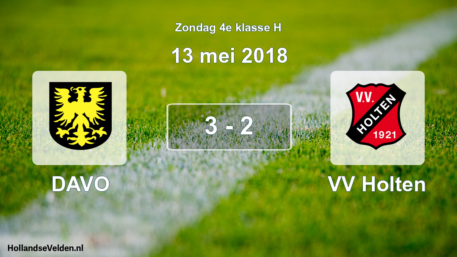 Total number of matches played: DAVO - VV Holten 3 - 2 (13 May 2018)