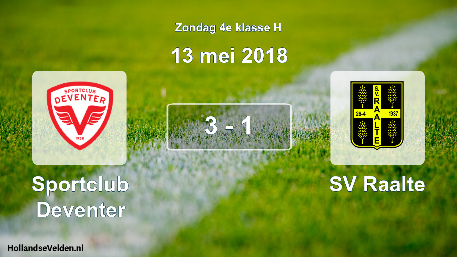 Total number of matches played: Sportclub Deventer - SV Raalte 3 - 1 (13 May 2018)