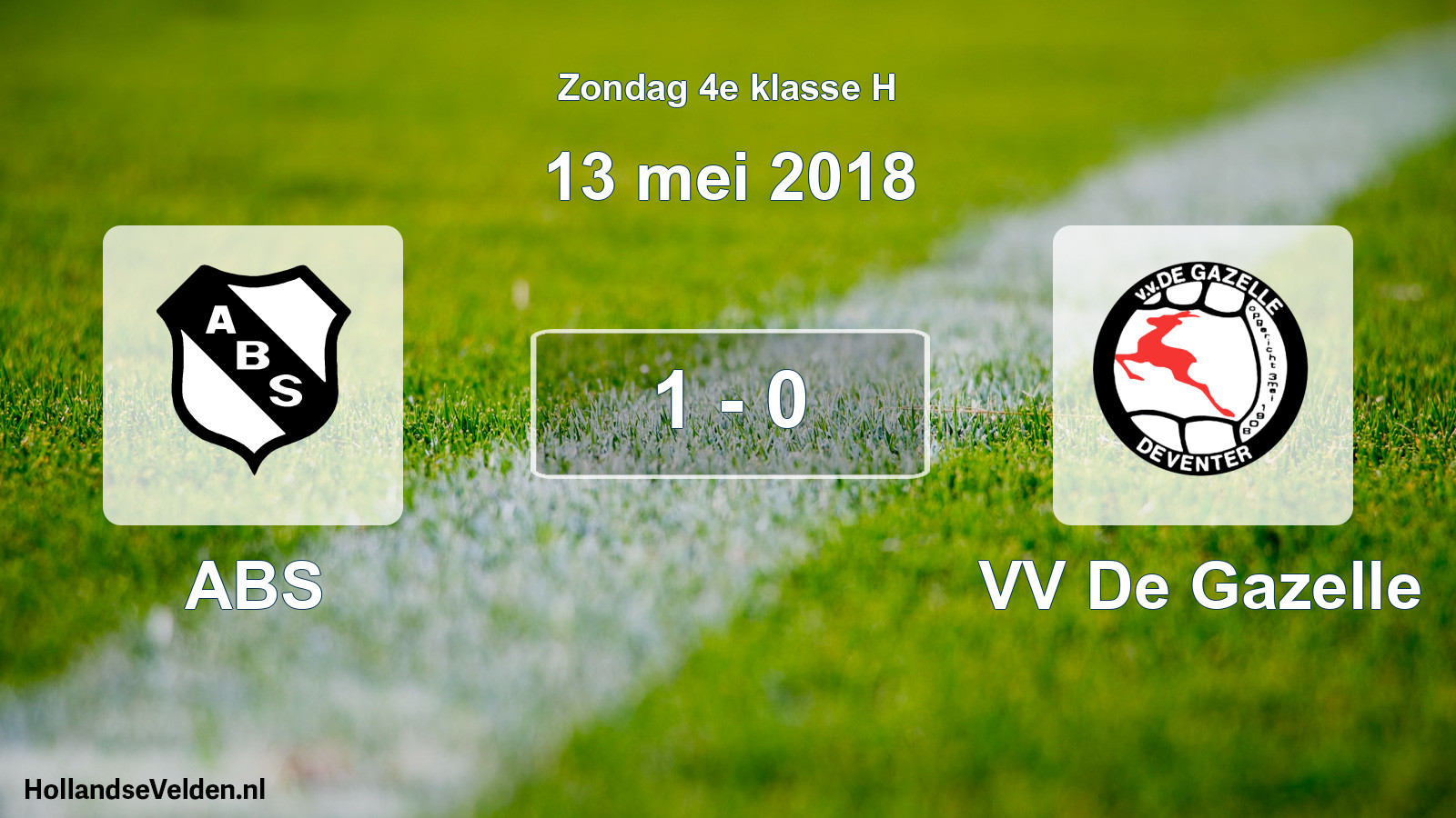 Total number of matches played: ABS - VV De Gazelle 1 - 0 (13 May 2018)