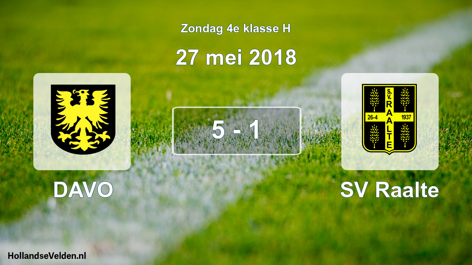 Total number of matches played: DAVO - SV Raalte 5 - 1 (27 May 2018)