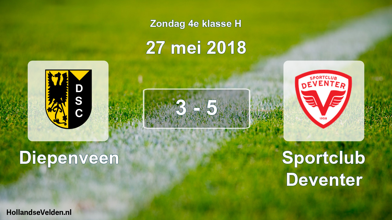 Total number of matches played: Diepenveen - Sportclub Deventer 3 - 5 (27 May 2018)
