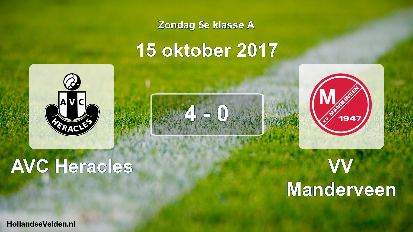 Total number of matches played: AVC Heracles - VV Manderveen 4 - 0 (15 October 2017)