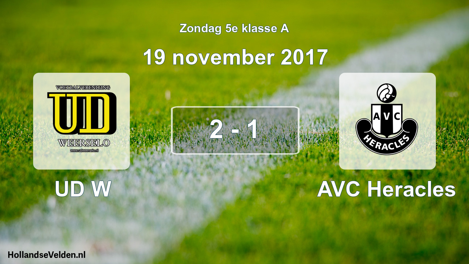 Total number of matches played: UD W - AVC Heracles 2 - 1 (19 November 2017)