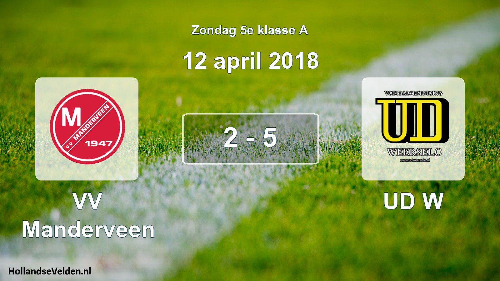 Total number of matches played: VV Manderveen - UD W 2 - 5 (12 April 2018)