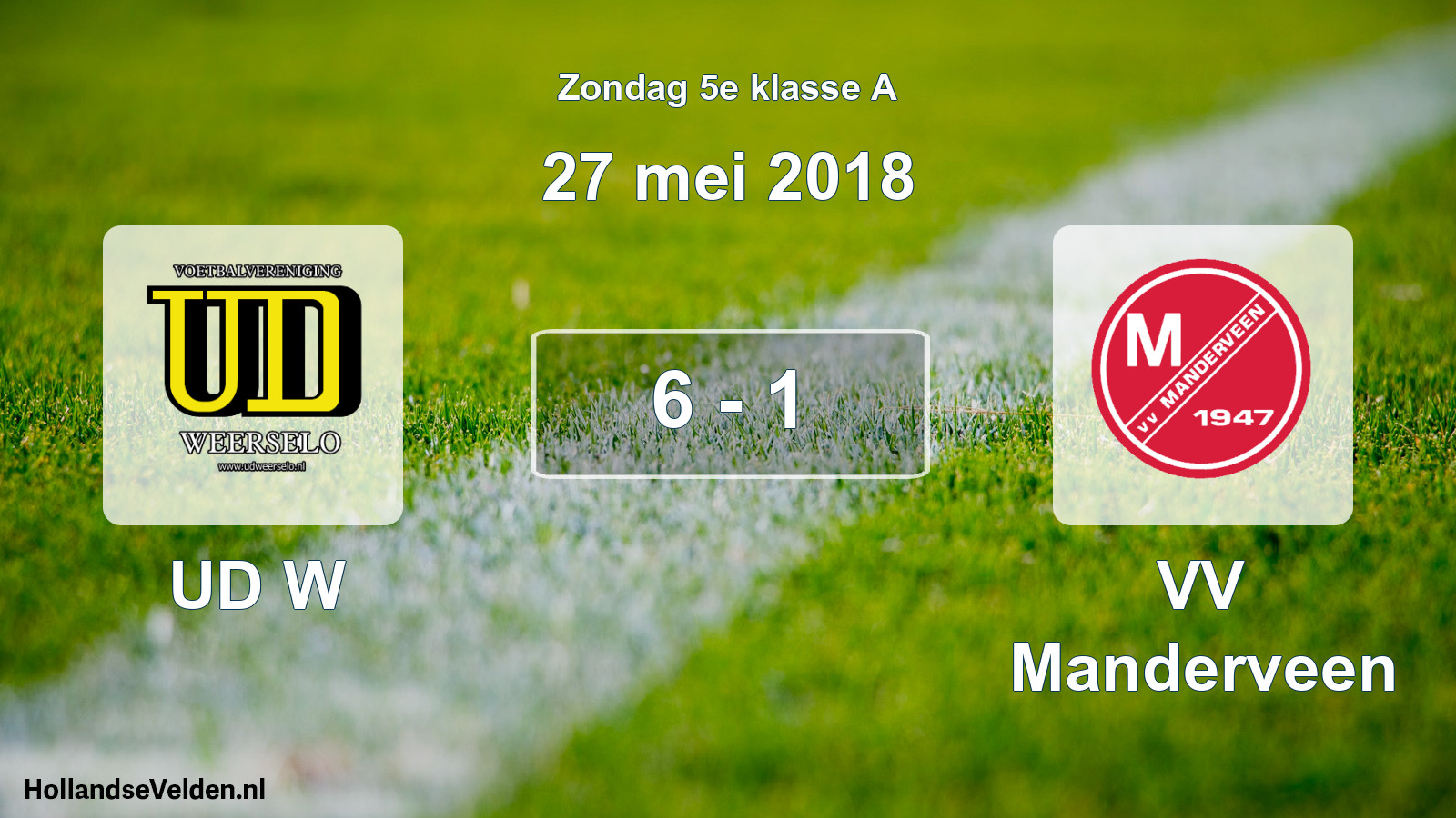 Total number of matches played: UD W - VV Manderveen 6 - 1 (27 May 2018)